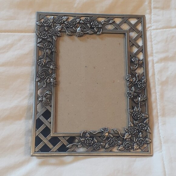 Rose Trellis Pewter Picture Frame - Picture 2 of 6
